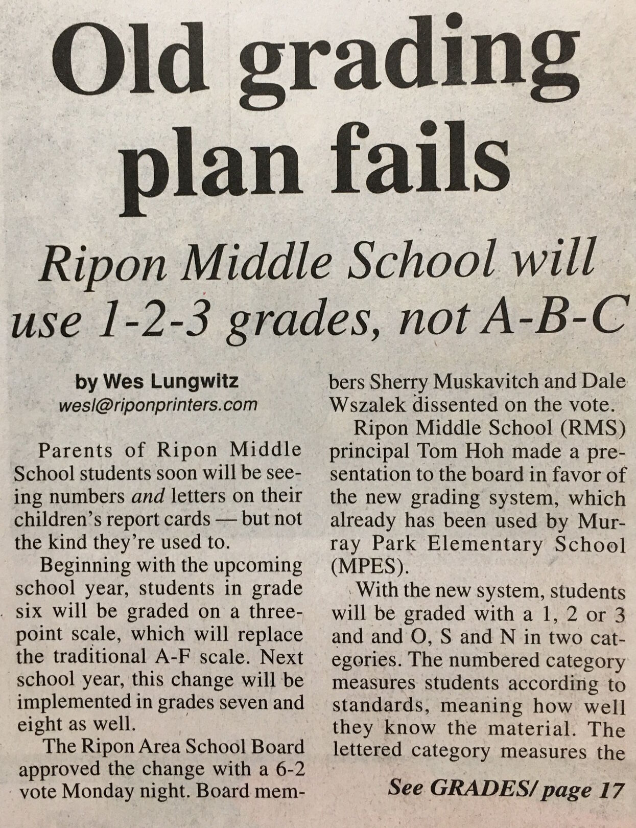 Editorial: Best report cards have letter, number grades — and comments -1